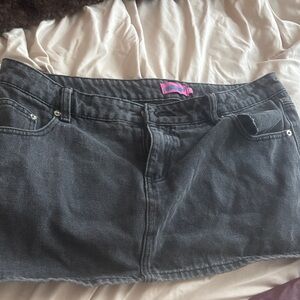 Edikted Black Denim Skirt